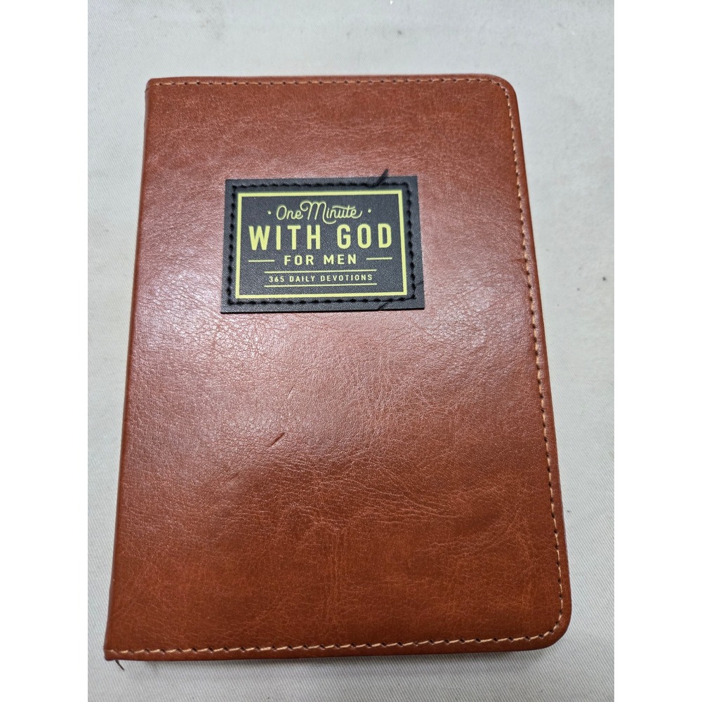 One Minute With God For Men 365 Daily Devotions Brown Faux Leather Book
